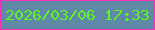 文字の大きさ：4、枠の色：f532b7、背景の色：6089a7、文字の色：5cf622 無料ブログパーツのブログ時計