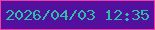 文字の大きさ：3、枠の色：f539a7、背景の色：53109e、文字の色：2cbfa5 無料ブログパーツのブログ時計