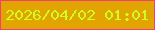 文字の大きさ：3、枠の色：f53c7a、背景の色：e1a401、文字の色：cffd23 無料ブログパーツのブログ時計