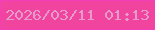 文字の大きさ：3、枠の色：f53eb9、背景の色：f0449f、文字の色：e59ccb 無料ブログパーツのブログ時計
