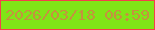 文字の大きさ：3、枠の色：f53f4a、背景の色：80e517、文字の色：c5923e 無料ブログパーツのブログ時計