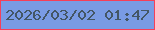 文字の大きさ：1、枠の色：f53f59、背景の色：799be4、文字の色：435665 無料ブログパーツのブログ時計