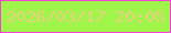 文字の大きさ：4、枠の色：f543d5、背景の色：9ff549、文字の色：ead07e 無料ブログパーツのブログ時計