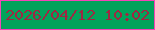 文字の大きさ：4、枠の色：f544b8、背景の色：02a35b、文字の色：9f2743 無料ブログパーツのブログ時計