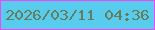 文字の大きさ：2、枠の色：f544f9、背景の色：57cced、文字の色：667c5f 無料ブログパーツのブログ時計