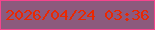文字の大きさ：1、枠の色：f5458d、背景の色：8c5a7d、文字の色：ea2801 無料ブログパーツのブログ時計