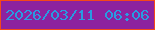 文字の大きさ：2、枠の色：f54819、背景の色：8d229f、文字の色：299be1 無料ブログパーツのブログ時計