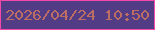 文字の大きさ：4、枠の色：f549a8、背景の色：523c85、文字の色：bc6e65 無料ブログパーツのブログ時計