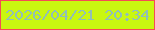 文字の大きさ：4、枠の色：f54c54、背景の色：c9f710、文字の色：91bfb7 無料ブログパーツのブログ時計
