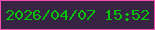 文字の大きさ：4、枠の色：f54eb2、背景の色：372443、文字の色：08c10c 無料ブログパーツのブログ時計