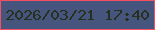 文字の大きさ：1、枠の色：f54f5f、背景の色：46557e、文字の色：272f1f 無料ブログパーツのブログ時計
