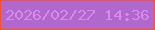 文字の大きさ：1、枠の色：f55227、背景の色：b168ce、文字の色：d989e6 無料ブログパーツのブログ時計