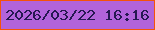 文字の大きさ：1、枠の色：f55309、背景の色：b263da、文字の色：261852 無料ブログパーツのブログ時計