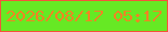 文字の大きさ：5、枠の色：f5533b、背景の色：66e924、文字の色：f08423 無料ブログパーツのブログ時計