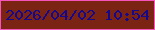 文字の大きさ：2、枠の色：f554bc、背景の色：7c2413、文字の色：15088d 無料ブログパーツのブログ時計