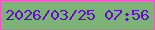 文字の大きさ：1、枠の色：f555c9、背景の色：7db376、文字の色：610dc5 無料ブログパーツのブログ時計