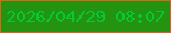 文字の大きさ：4、枠の色：f55a15、背景の色：239310、文字の色：04c939 無料ブログパーツのブログ時計