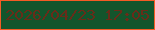 文字の大きさ：4、枠の色：f55b25、背景の色：13552c、文字の色：682c19 無料ブログパーツのブログ時計