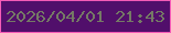 文字の大きさ：1、枠の色：f55bb7、背景の色：510f6b、文字の色：757a65 無料ブログパーツのブログ時計