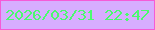 文字の大きさ：4、枠の色：f55bd7、背景の色：d7adff、文字の色：4bfa6e 無料ブログパーツのブログ時計