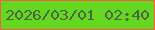 文字の大きさ：3、枠の色：f55d46、背景の色：65d721、文字の色：4a6642 無料ブログパーツのブログ時計