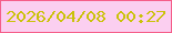 文字の大きさ：5、枠の色：f55e89、背景の色：fbcff0、文字の色：cac209 無料ブログパーツのブログ時計