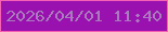文字の大きさ：5、枠の色：f561b4、背景の色：9912b0、文字の色：a97abc 無料ブログパーツのブログ時計