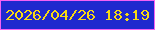 文字の大きさ：4、枠の色：f561f4、背景の色：2029ce、文字の色：f7da13 無料ブログパーツのブログ時計