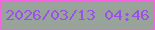 文字の大きさ：2、枠の色：f562e2、背景の色：98a399、文字の色：9a51e5 無料ブログパーツのブログ時計