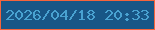 文字の大きさ：1、枠の色：f5643c、背景の色：185686、文字の色：49a2d1 無料ブログパーツのブログ時計