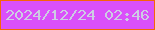 文字の大きさ：4、枠の色：f56508、背景の色：da50fa、文字の色：cdcce3 無料ブログパーツのブログ時計