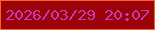 文字の大きさ：5、枠の色：f56626、背景の色：9b020a、文字の色：c43cad 無料ブログパーツのブログ時計