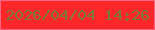 文字の大きさ：3、枠の色：f56685、背景の色：fc2728、文字の色：7b7a38 無料ブログパーツのブログ時計