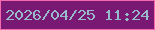 文字の大きさ：4、枠の色：f569ad、背景の色：7a1974、文字の色：99baca 無料ブログパーツのブログ時計