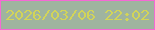 文字の大きさ：1、枠の色：f569d4、背景の色：9fb49f、文字の色：d2d459 無料ブログパーツのブログ時計