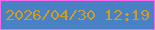 文字の大きさ：4、枠の色：f56aeb、背景の色：4881c4、文字の色：d19b28 無料ブログパーツのブログ時計