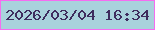 文字の大きさ：2、枠の色：f56df0、背景の色：a9d2dc、文字の色：3e2d5e 無料ブログパーツのブログ時計