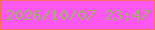 文字の大きさ：1、枠の色：f56f64、背景の色：fc58ef、文字の色：9eb268 無料ブログパーツのブログ時計