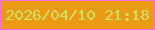 文字の大きさ：4、枠の色：f56fe1、背景の色：ea9a13、文字の色：d0e169 無料ブログパーツのブログ時計