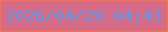 文字の大きさ：4、枠の色：f57345、背景の色：d66b88、文字の色：5c9aea 無料ブログパーツのブログ時計