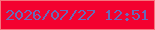 文字の大きさ：4、枠の色：f5757d、背景の色：f3022f、文字の色：676cb8 無料ブログパーツのブログ時計