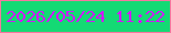 文字の大きさ：4、枠の色：f5779f、背景の色：14da74、文字の色：d217fa 無料ブログパーツのブログ時計