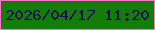 文字の大きさ：2、枠の色：f577c1、背景の色：137d07、文字の色：160d55 無料ブログパーツのブログ時計