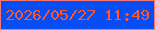 文字の大きさ：2、枠の色：f57876、背景の色：084df4、文字の色：fa5832 無料ブログパーツのブログ時計