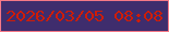 文字の大きさ：2、枠の色：f57987、背景の色：3f2d6d、文字の色：cf1c06 無料ブログパーツのブログ時計
