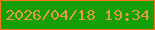 文字の大きさ：1、枠の色：f57b1f、背景の色：179f0b、文字の色：e39b3c 無料ブログパーツのブログ時計