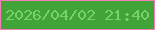 文字の大きさ：4、枠の色：f57cb5、背景の色：40a439、文字の色：79d16b 無料ブログパーツのブログ時計