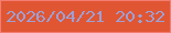 文字の大きさ：5、枠の色：f57d73、背景の色：e05632、文字の色：9e9fd4 無料ブログパーツのブログ時計