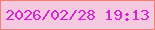 文字の大きさ：3、枠の色：f57e77、背景の色：f5cae0、文字の色：d922d0 無料ブログパーツのブログ時計