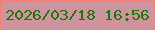 文字の大きさ：4、枠の色：f57f75、背景の色：cd949e、文字の色：1d770a 無料ブログパーツのブログ時計